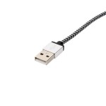3FT Braided Aluminum USB Android Data Cable Silver